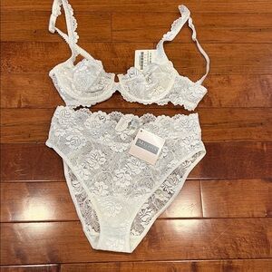 Luxury Italian White Lace Bra and Panty Set